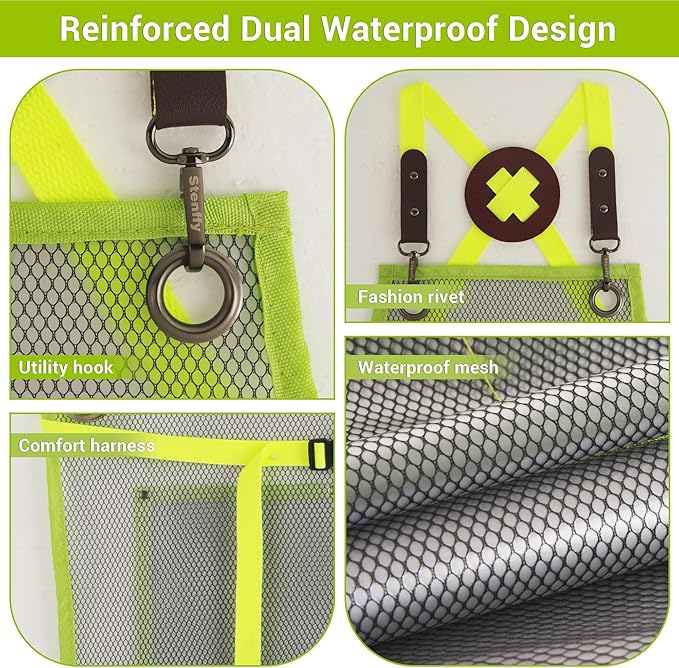 Kids Art Aprons for Painting, Gardening, Cooking, Multiple Pockets, Kids Smock for Boys & Girls, Waterproof (Age6-12)-BubblyBeeBaby