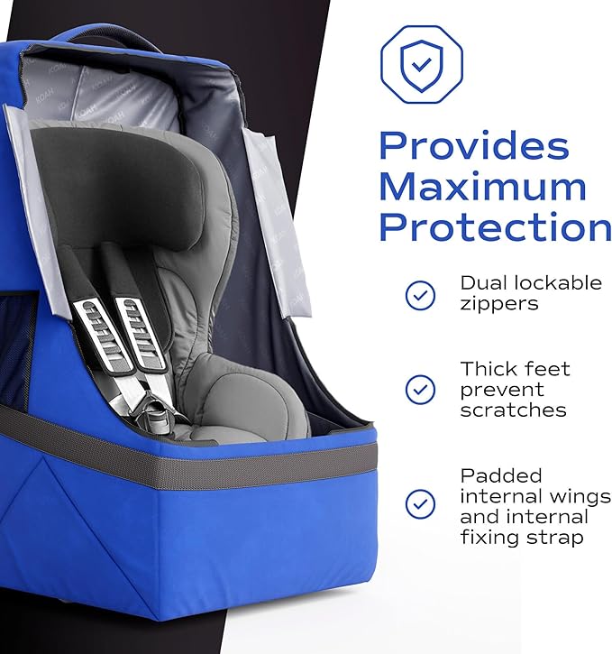 Koah Car Seat Backpack Padded Bag for Air Travel and Airport Gate Check-in with Padded Shoulder Straps-BubblyBeeBaby