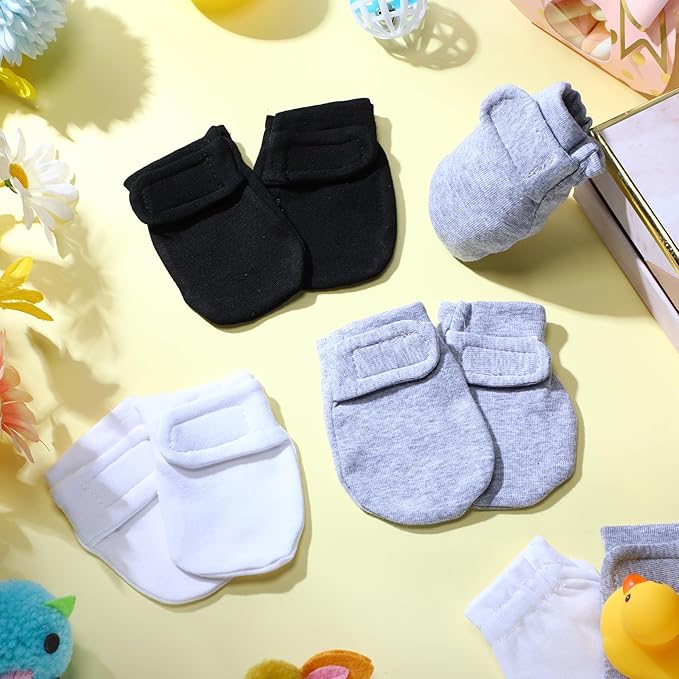 Newcotte Adjustable Baby Mittens No Scratch Newborn Cotton Breathable Gloves Warm Baby Mitts for Boys-BubblyBeeBaby