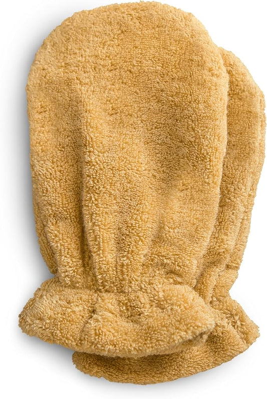 mushie Baby Bath Mitt | Organic Cotton | Pack of 2 (Fall Yellow)-BubblyBeeBaby