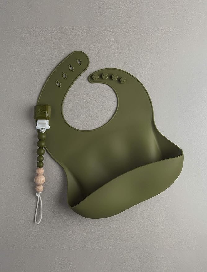 Loulou Lollipop Soft, Waterproof Silicone Feeding Bib-BubblyBeeBaby