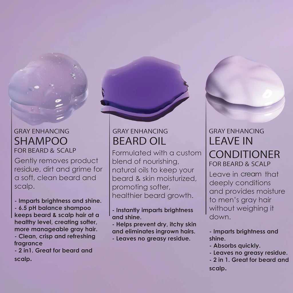 Godefroy Silver Fox Complete Men's Grooming Collection, Beard and Mustache Care Kit With Travel Bag, Gift For Men