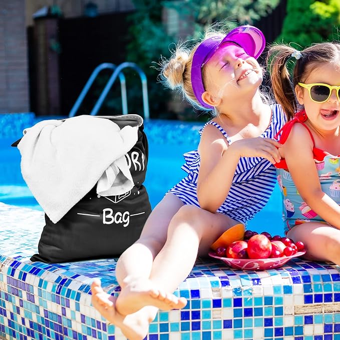 2 Pcs Large Travel Laundry Bag - Waterproof Wet Dry Washable for Dirty Clothes, Bathing Suit, Workout, Gym, Swimming, Yoga-BubblyBeeBaby