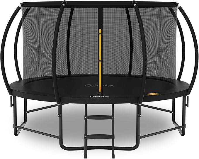 14FT 12FT 10FT 16FT Trampoline with Safety Enclosure, Anti-Rust Coating – ASTM Certified, Heavy-Duty Outdoor Trampoline with Ladder – for Kids & Adults-BubblyBeeBaby