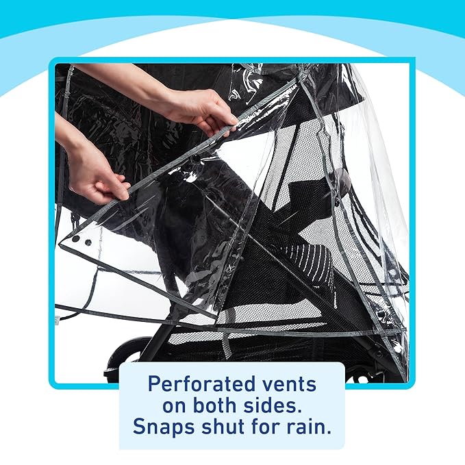Graco Universal Baby Stroller Plastic Rain Cover & Weather Shield, Lightweight Waterproof Weathershield, Clear Vinyl Infant Car Seat Carriage Umbrella, Winter Snow Wind Protection Travel Accessories-BubblyBeeBaby