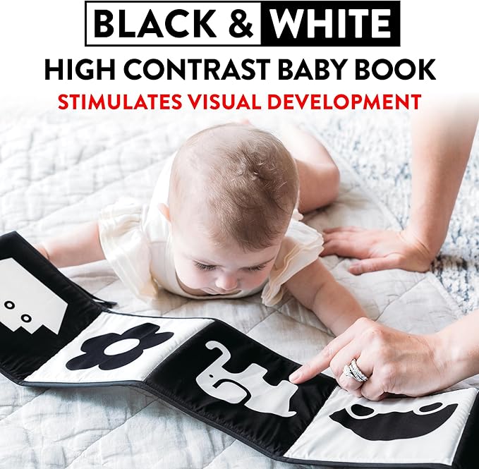 High Contrast Baby Toys for Newborn Black and White Baby Toys Baby Books 0-6 Months High Contrast Baby Book Contrast Toys for Infants 0-6 Months Black and White Books for Newborns-BubblyBeeBaby