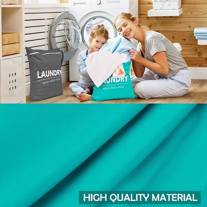 2 Pcs Large Travel Laundry Bag Waterproof Wet Dry Bag Washable Dirty Clothes Bag for Gym Clothes Laundry Wet Clothes Swimming Yoga-BubblyBeeBaby