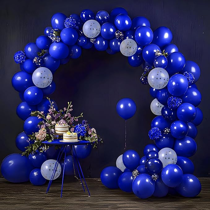 JOYIN 150 Pcs Royal Blue Balloons, Different Sizes 18 12 10 5 Inch Royal Blue Latex Balloon Arch Kit with Instruction for Birthday Party Graduation Wedding Holiday Decoration-BubblyBeeBaby