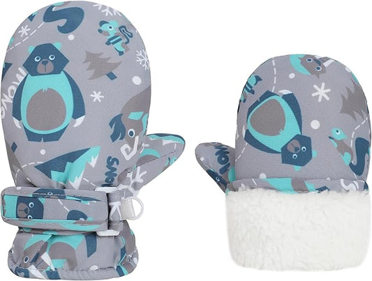Toddler Gloves Kids Mittens Winter Warm Lined Fleece Gloves Waterproof Snow Baby Mitten for Boys Girls-BubblyBeeBaby
