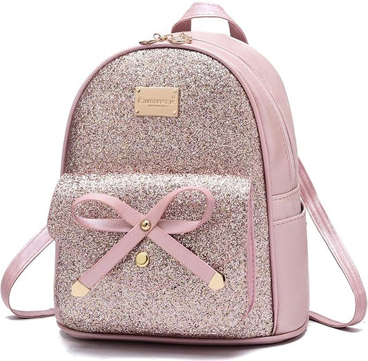 I IHAYNER Girls Bowknot Cute Leather Backpack Mini Backpack Purse for Women-BubblyBeeBaby