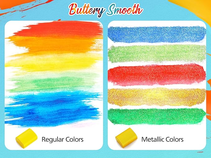 168 Colors Watercolor Paint Set with 4 Brushes, Portable Travel Water Color Kit with Carrying Case, Palette and Accessories, Non-Toxic Art Supplies Gift for Artists Adult Teen Kids Girls-BubblyBeeBaby