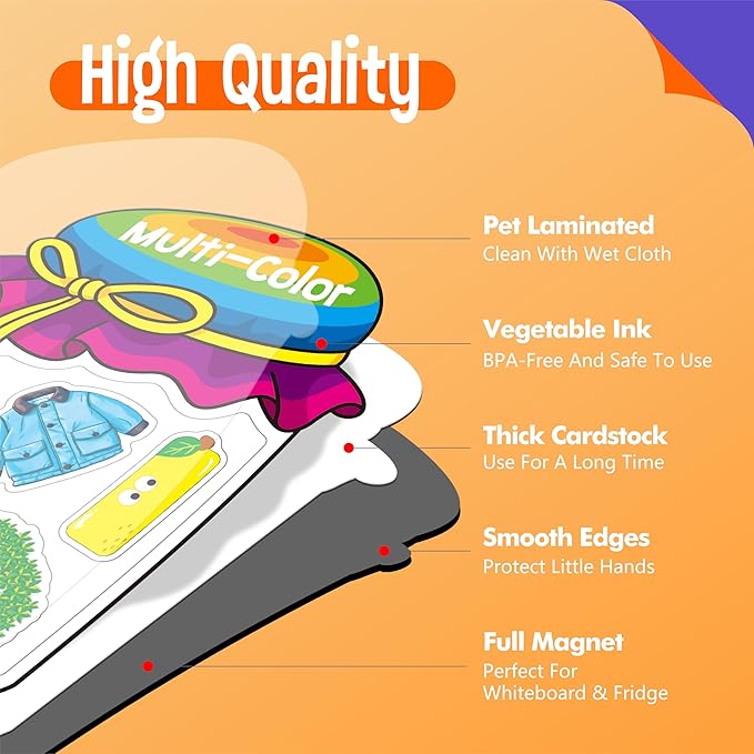 12 Pieces Magnetic Color Sorting Toys, 60 Color, Number & Math Symbol Magnets Early Educational Sorting Set for Refrigerator Whiteboard Baby Toddlers Kids-BubblyBeeBaby