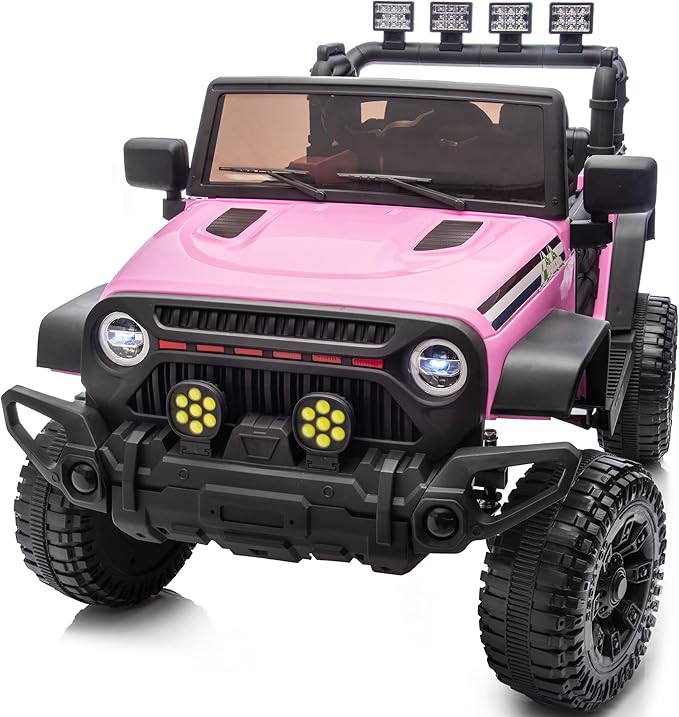 24V Kids Ride on Car, Kids Electric Vehicles Car Ride on Toy Truck for Toddlers w/Remote Control, 400W Motor - Light Pink-BubblyBeeBaby