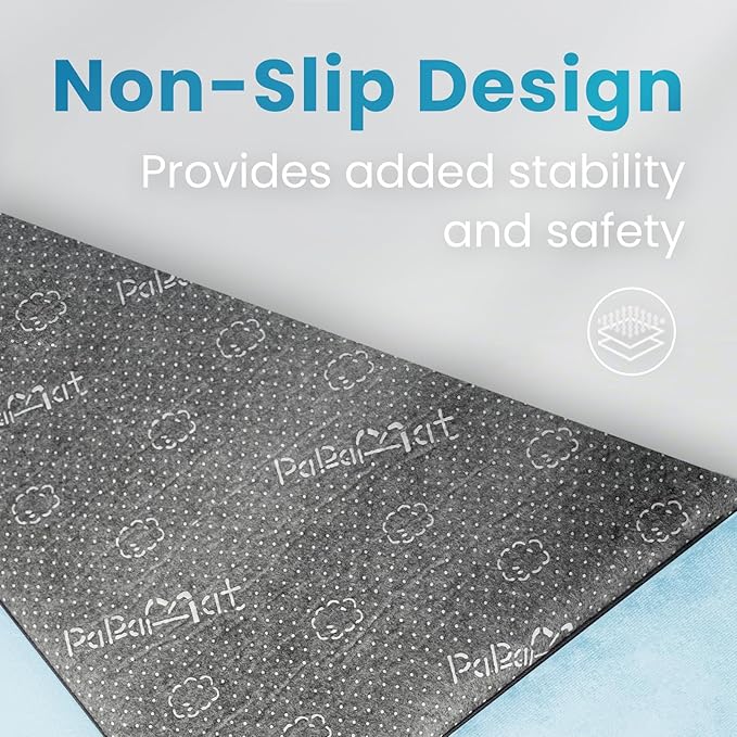 1.3" Thick Baby Play Mat for Floor Playpen, 50x50 Foam Tummy Time Mat, Padded Support Soft Plush Nursery Rug for Infant Kids Toddler Crawling Kick Activity (Ice Blue)-BubblyBeeBaby