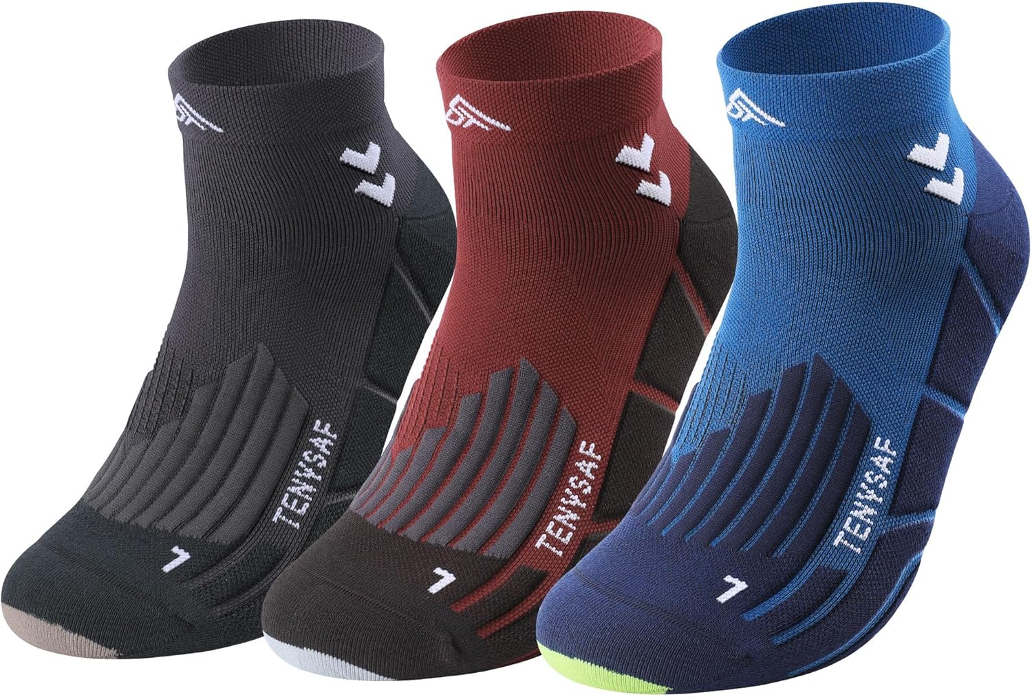 Compression Sport Running Socks: Athletic Socks for Men Women with Cushion,3 Pairs Work Hiking Basketball Ankle Socks