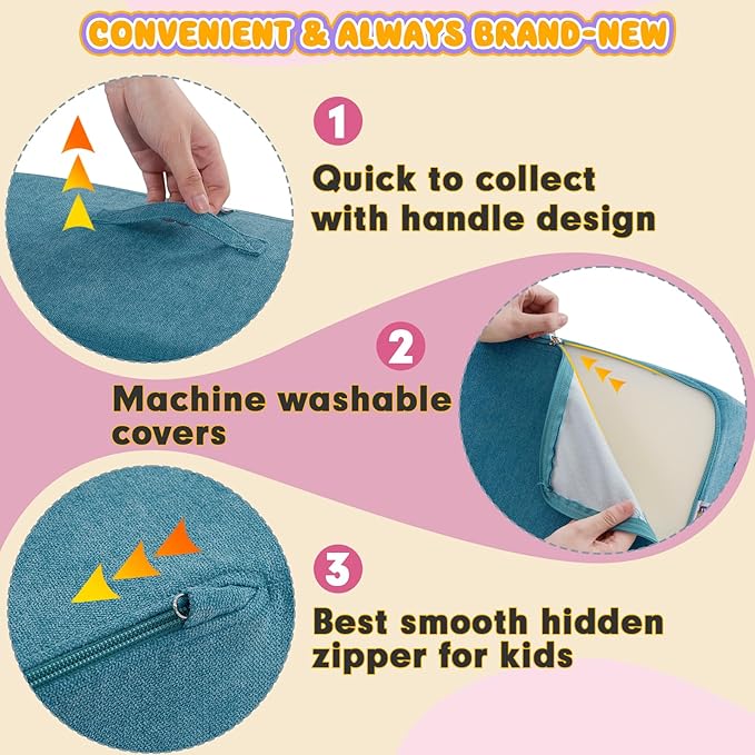 Jela Foam Blocks - Soft Play Equipment with 6 Luxury Miss Fabric Climbing Blocks for Toddlers, Babies & Kids - Lightweight Climb & Crawl Playset-BubblyBeeBaby