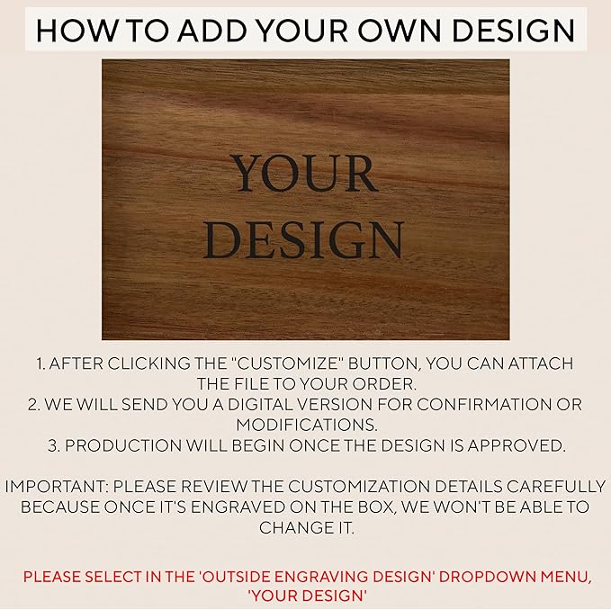 Keepsake Box for Wedding Anniversary - Customized Keepsake Box Engraved Connected Hearts with Names, 5 Years Anniversary, Acacia Wood Decorative Custom Memory Boxes, Surprise Love Message, 8x6x4 in-BubblyBeeBaby