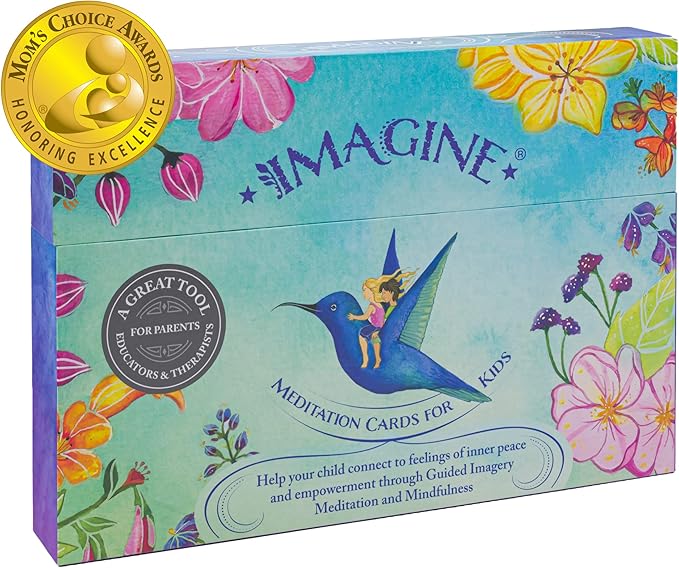 Imagine Meditation Cards for Kids - Award-Winning Mindfulness kit of XL Cards with Calming Guided Meditations for Empowerment, Focus and Relaxation. Great for Parents, Teachers and Therapists.-BubblyBeeBaby