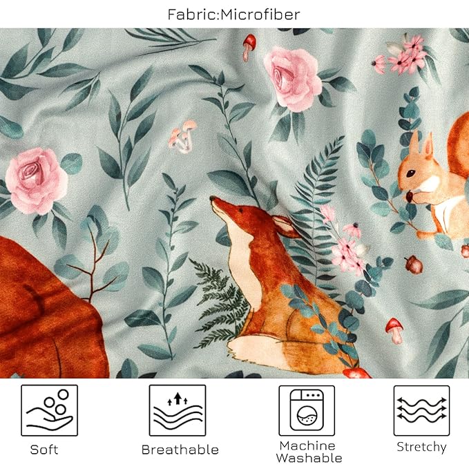 Baby Car Seat Cover, Multi-use Nursing Cover for Breastfeeding, Stretchy Stroller Cover Boys Girls, Stretchy Carseat Canopy, Soft Breathable, Woodland Animal Bear-BubblyBeeBaby