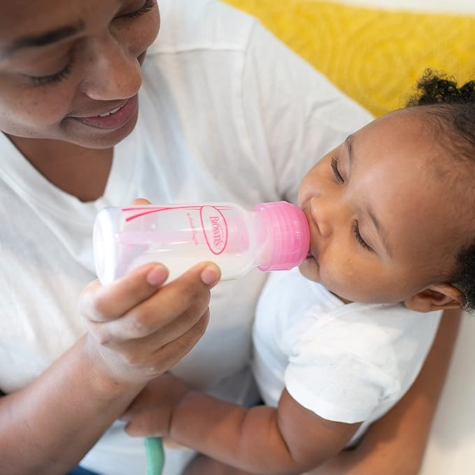 Dr. Brown's Anti-Colic Baby Feeding Set with Slow Flow Nipples, Travel Caps, Silicone Pacifier - Pink-BubblyBeeBaby