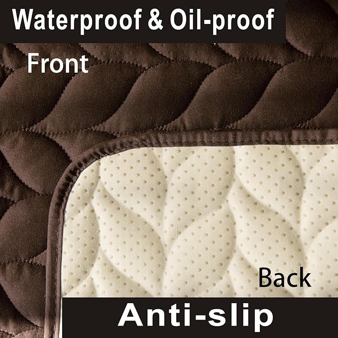 100% Waterproof Dog Bed Cover, 30x70inch Brown Sofa Cover Anti-Slip, Reusable Changing Pad, Washable Camping Mat for Pets/Kids/Adult/Dog/Cat,Geometric Embroidery Blanket 2024 New-BubblyBeeBaby