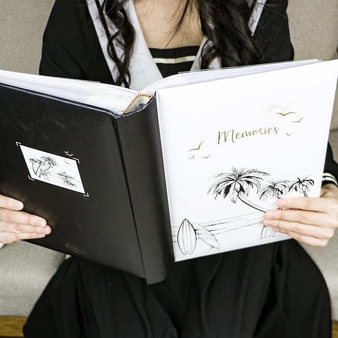 Holoary Travel Photo Album 4x6 - 300 Photos, Three Pictures Per Page, Memo Area, Beach & Vacation Memories-BubblyBeeBaby