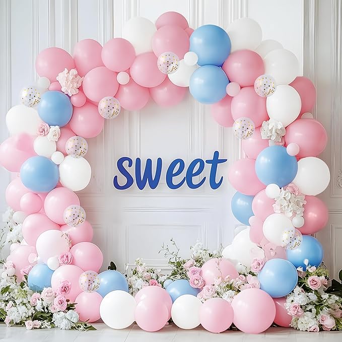 JOYIN 150 Pcs Pastel Pink Balloons, Different Sizes 18 12 10 5 Inch Pastel Pink Latex Balloon Arch Kit with Instruction for Birthday Decoration Party Graduation Wedding Holiday-BubblyBeeBaby