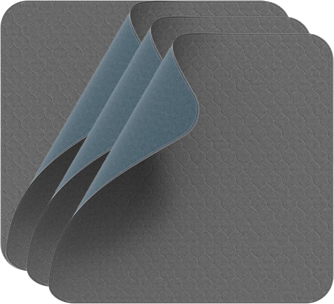 Inspire Underpads | Stain Hiding Gray Reusable Incontinence Bed Pads | Waterproof Mattress Pad | for Adults Babies and Dogs (34 X 36 - 4 Pack)-BubblyBeeBaby