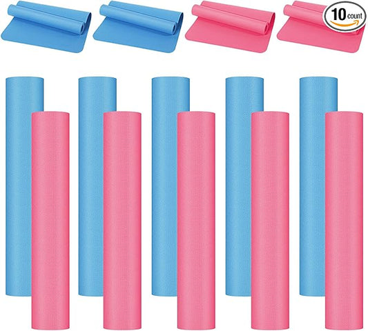 10 Pack Yoga Mats Bulk, 68'' x 24'' x 4mm Thick Yoga Mats for Kids and Adult Gym Mats Bundle Latex Free Exercise Mats with Non Slip Texture for Outdoor Yoga, Pilates or Workout-BubblyBeeBaby
