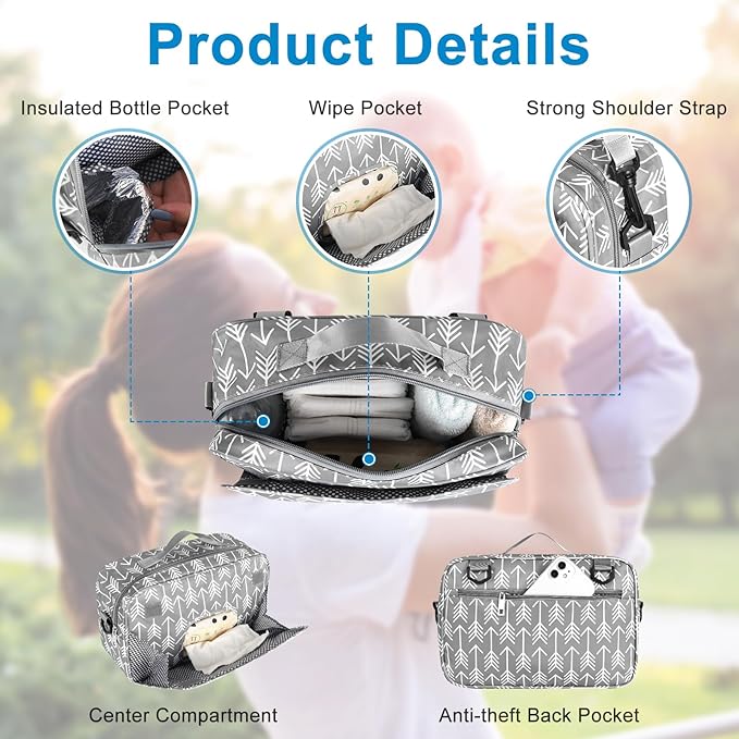 Accmor Stroller Organizer, Universal Stroller Organizer with Insulated Cup Holder Pocket, Dual Purpose Large Capacity Stroller Bag Caddy, Stroller Accessories Fits for Uppababy, Doona, Nuna Strollers-BubblyBeeBaby