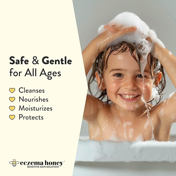 ECZEMA HONEY Nourishing Shampoo - Helps with Psoriasis, Dermatitis, & Flaking - Daily Dandruff Shampoo & Scalp Care - Itchy Scalp Treatment for Men, Women & Kids (8 Oz)-BubblyBeeBaby