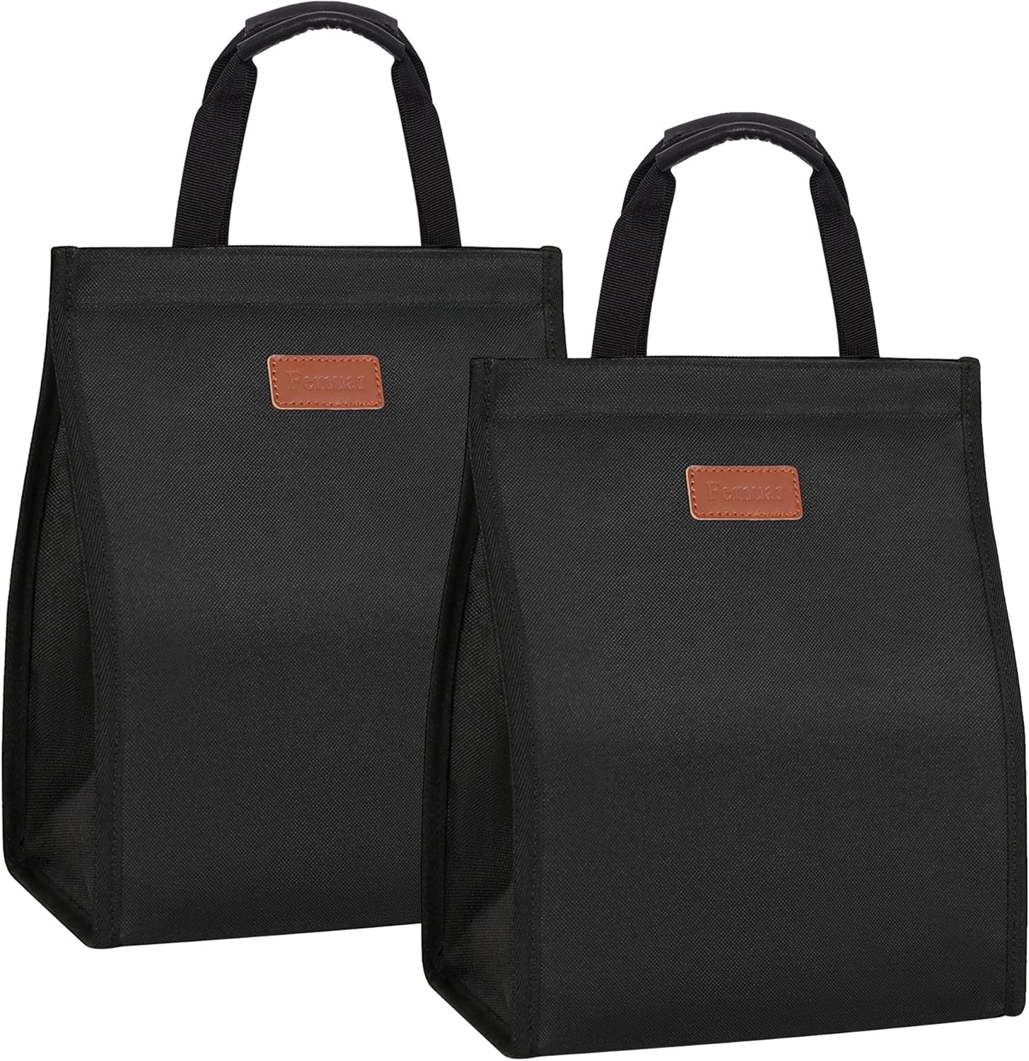 Lunch Bags for Women Insulated Reusable Lunch Tote with Internal Pocket, Lunch Tote bag for Work (Black