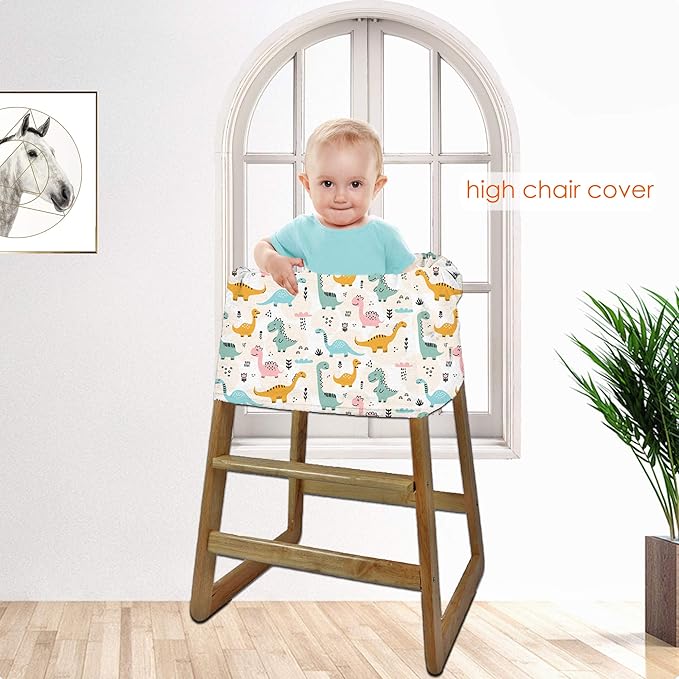 Multi-use Carseat Covers Breastfeeding Cover - Car Seat Covers for Babies, Stretchy Carseat Canopy Cover, Boys and Girls Shower Gifts (Colours Dinosaur)-BubblyBeeBaby