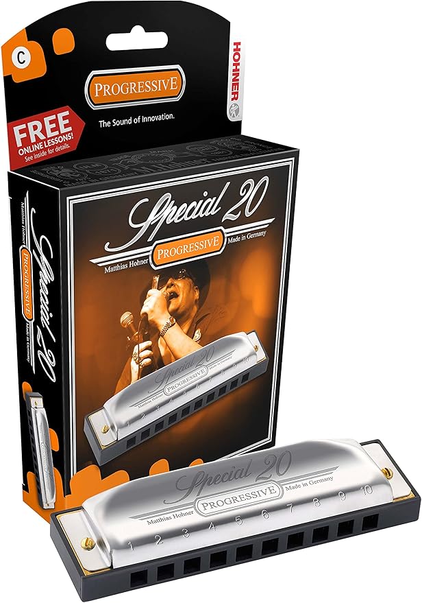 Hohner Special 20 Harmonica - Key of E Bundle with Case, Pouch, Online Manual, and Austin Bazaar Polishing Cloth-BubblyBeeBaby