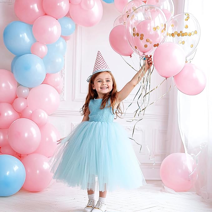JOYIN 150 Pcs Pastel Pink Balloons, Different Sizes 18 12 10 5 Inch Pastel Pink Latex Balloon Arch Kit with Instruction for Birthday Decoration Party Graduation Wedding Holiday-BubblyBeeBaby