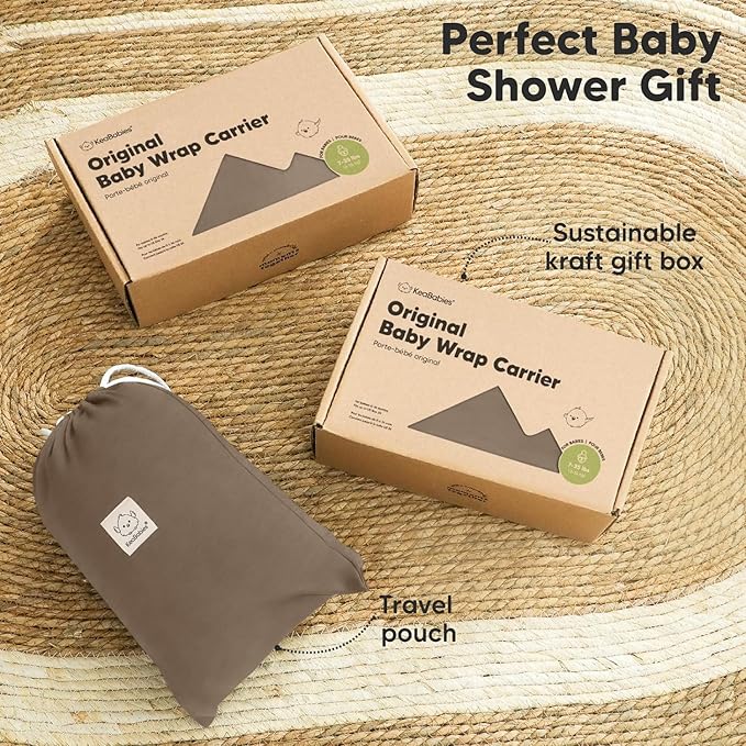 KeaBabies Baby Wrap Carrier - All in 1 Original Baby Carrier Newborn to Toddler Sling, Easy to Wear, Hands Free Bonding, Lightweight, Breathable Infant Wraps (Saddle Brown)-BubblyBeeBaby