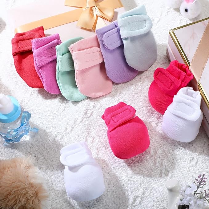 Adjustable Baby Mittens No Scratch Newborn Cotton Breathable Gloves Warm Baby Mitts for Boys Kids-BubblyBeeBaby