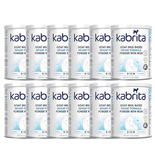 Kabrita Goat Milk Infant Formula - Easy to Digest Baby Formula 0-12 Months - Contains Prebiotics, Iron, DHA, Non-GMO - Gentle on Sensitive Tummies - Formula Supporting Gut Health & Sleep - 14oz (Pack of 12)-BubblyBeeBaby