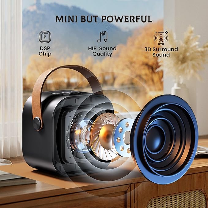 IROO Mini Karaoke Machine for Kids, 2025 TOP Toys Birthday Gifts Ideas for Girls Ages 4, 5, 6, 7, 8, 9, 10, 12+ Years Old, Portable MP3 Player with 2 Wireless Mics for Party(Black)-BubblyBeeBaby