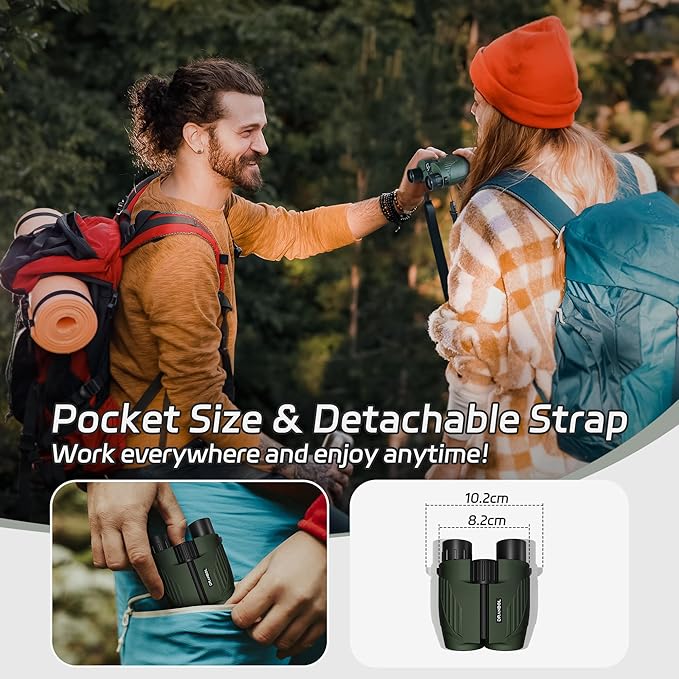 20X25 Small Binoculars for Adults and Kids, Large Eyepiece Binoculars for Bird Watching Easy Focus, Pocket High Powered Opera Glasses for Concert, Cruise Ship, Travel Must Have-BubblyBeeBaby