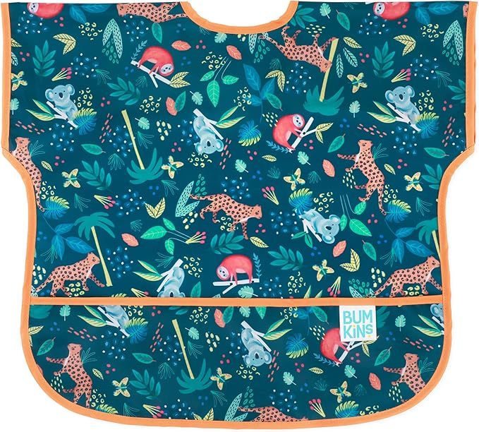 Bumkins Bibs - Toddler Bibs, Waterproof, Large for 1-3 Years, Short Sleeve-BubblyBeeBaby