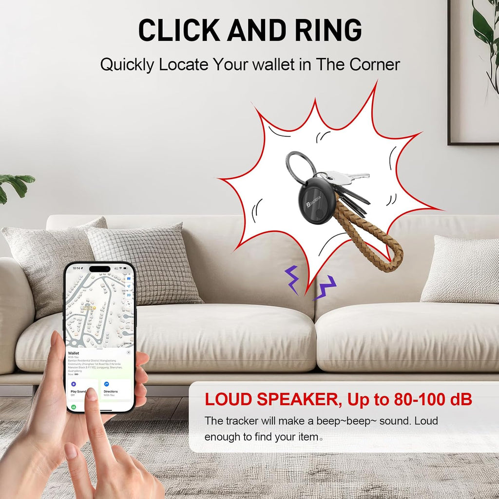 2025 [Apple MFi Certified] (iOS Only) Bluetooth Tracker Smart Finder for Apple Find My, iPhone Card Wallet Finder GPS Tracker, 5-10 Years Battery, Keys Finder and Item Locator for Keys, Bags, Passport