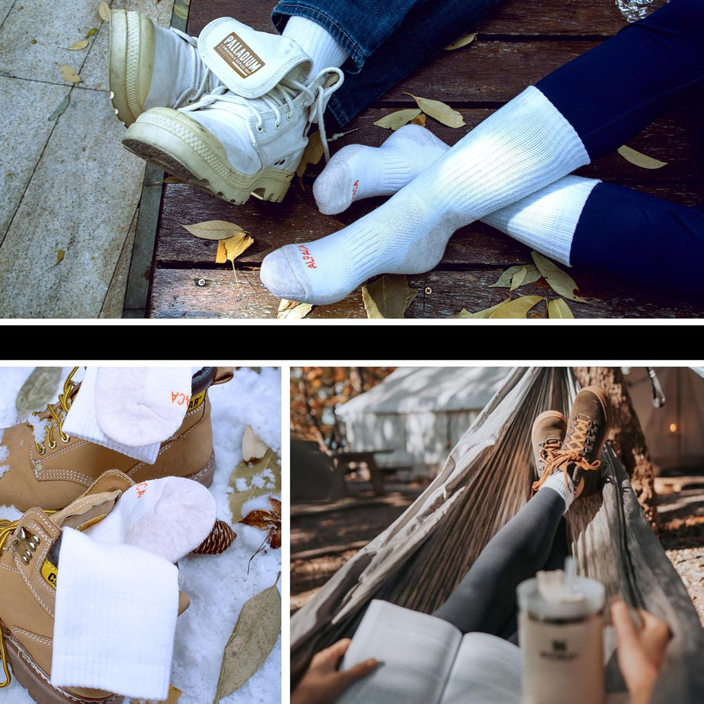 Alpaca Wool Hunting Socks 2 pairs for Men Women, Thermal Warm Compression Thick Winter Cushioned Hiking Boot Moisture Wicking