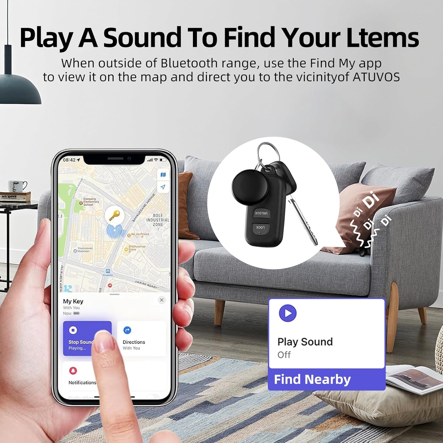 Air Tracker Tags-2 Pack Tracker Tag Work with Apple Find My (iOS 14.6 Above Only) Smart Tag Item Finders for Key, Luggage, Backpack，etc.(Black, 2 Pack)