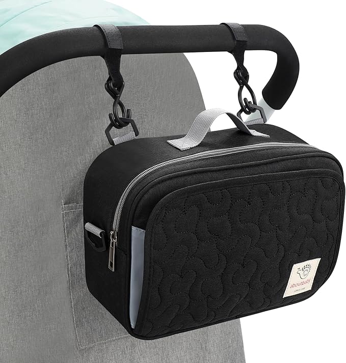 Accmor Stroller Organizer, Universal Stroller Organizer with Insulated Cup Holder Pocket, Dual Purpose Large Capacity Stroller Bag Caddy, Stroller Accessories Fits for Uppababy, Doona, Nuna Strollers-BubblyBeeBaby