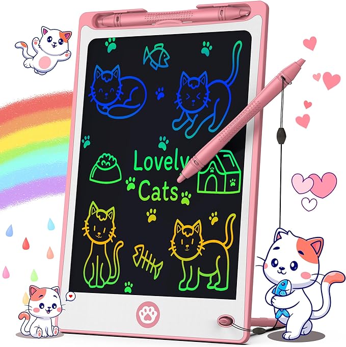 Hockvill LCD Writing Tablet for Kids 8.8 Inch, Toys for Girls Boys Drawing Pad for 3 4 5 6 7 Year Old Kids Toys, Children’s Day Gift Toddler Doodle Board Travel Essentials, Birthday Gift for Children-BubblyBeeBaby