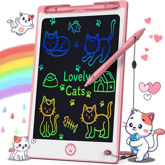 Hockvill LCD Writing Tablet for Kids 8.8 Inch, Toys for Girls Boys Drawing Pad for 3 4 5 6 7 Year Old Kids Toys, Children’s Day Gift Toddler Doodle Board Travel Essentials, Birthday Gift for Children-BubblyBeeBaby