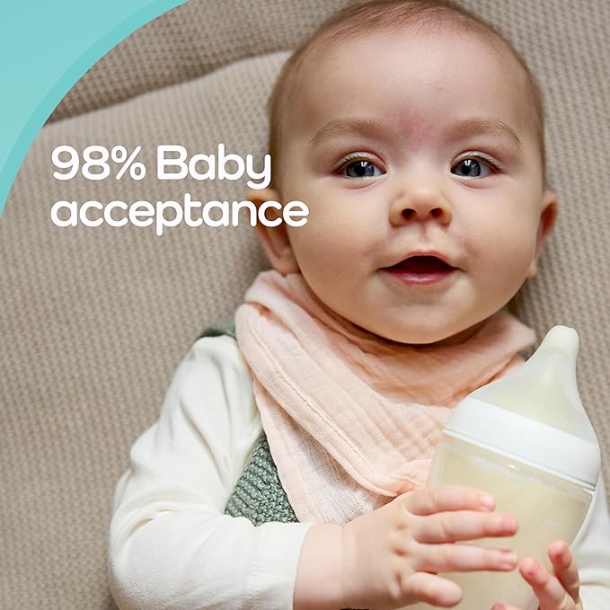 NUK Perfect Match 2-in-1 Natural and Anti-Colic 8oz Bottle with Adaptable Medium Flow Nipple, 2 Pack-BubblyBeeBaby