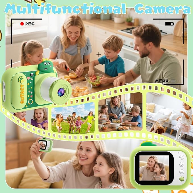 2 in 1 Microscope for Kids & Video Camera, 1000X Digital Microscope with 2.4" Screen, 1080P Portable Handheld Kids Camera Toys, STEM Educational Science Kit Toys for 3-12 Age Years Old Boys Girls-BubblyBeeBaby