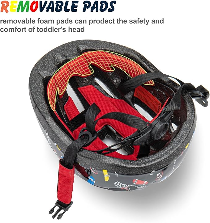 Kid Bicycle Helmets, LX LERMX Kids Bike Helmet Ages 3-5/5-14 Adjustable from Toddler to Youth Size, Durable Kids Bike Helmet with Fun Designs for Boys and Girls-BubblyBeeBaby